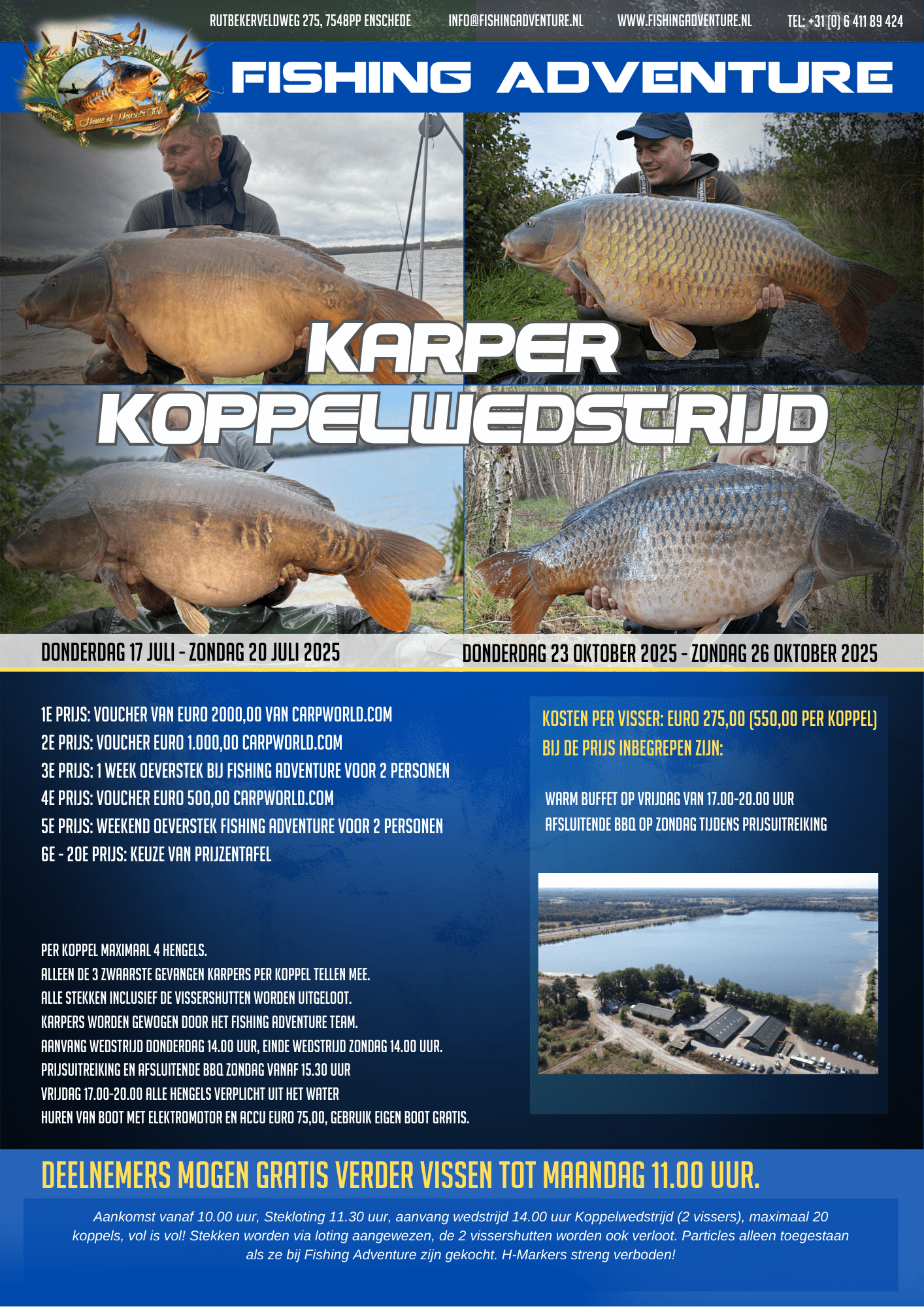 Karperkoppel wedstrijd Fishing Adventure 2025 NL